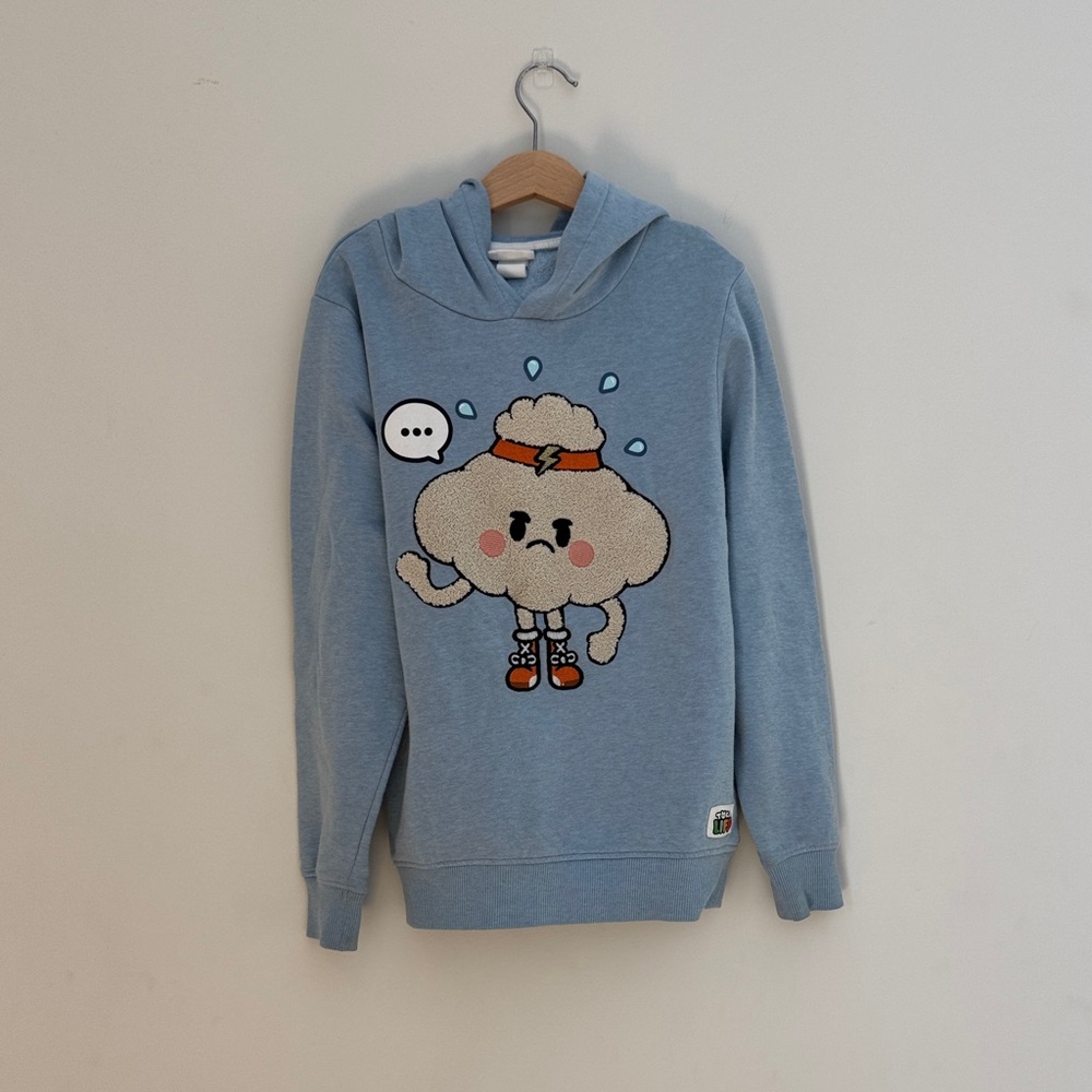 Toca Boca x H&M Blue Hoodie Sweatshirt Age 8-10 Character Graphic Gender Neutral